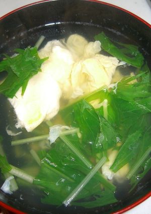 しゃきしゃき水菜のかきたま汁-レシピのメイン写真