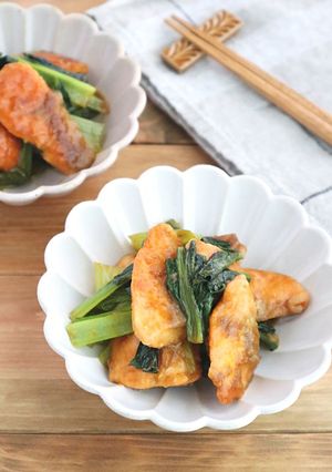 ごはんがすすむ！鮭と小松菜のカレー炒め-レシピのメイン写真