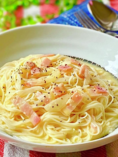 簡単レンチン☆冷製カルボナーラそうめん-レシピのメイン写真