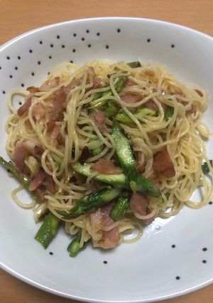 水パスタでベーコンとアスパラのパスタ-レシピのメイン写真