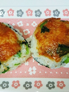 小松菜の味噌焼おにぎり-レシピのメイン写真