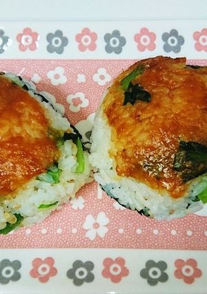 小松菜の味噌焼おにぎり-レシピのメイン写真