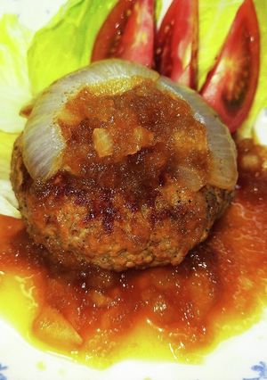 お肉だけハンバーグ!新玉ねぎソース-レシピのメイン写真