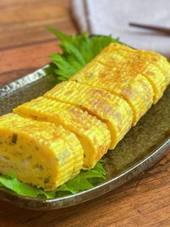お弁当にも♡大葉と梅の卵焼き-レシピのメイン写真