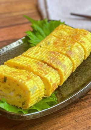 お弁当にも♡大葉と梅の卵焼き-レシピのメイン写真
