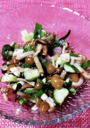 ヘルシー副菜!ナメコと胡瓜でさっぱりに!-レシピのメイン写真