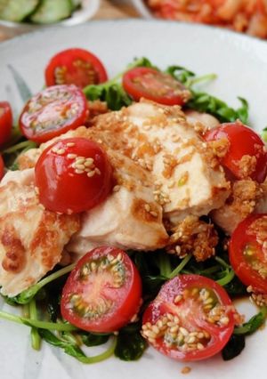 簡単♪鶏むね肉のさっぱりトマトだれ-レシピのメイン写真