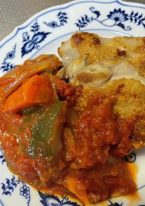 #鶏モモソテーの#ラタトゥイウ添え-レシピのメイン写真