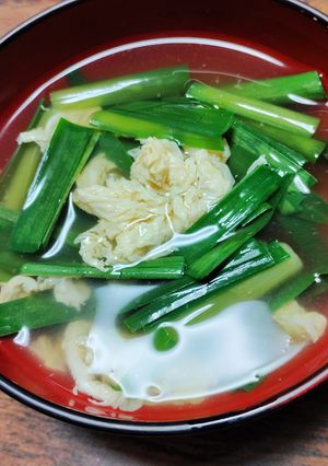 我が家の　にら玉スープ-レシピのメイン写真