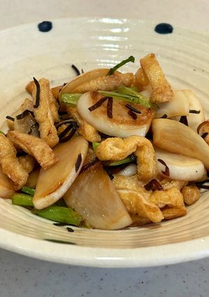 かぶと油揚げの塩昆布炒め-レシピのメイン写真