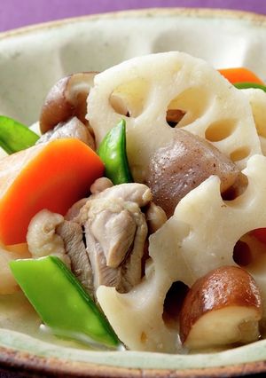鶏肉とレンコンの白だし煮-レシピのメイン写真