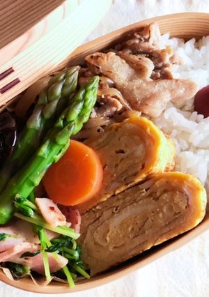 おかずは3品！玉子焼き&豚肉塩だれ弁当！-レシピのメイン写真