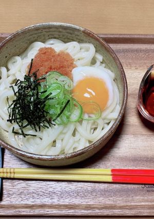 超簡単!温玉明太うどん-レシピのメイン写真