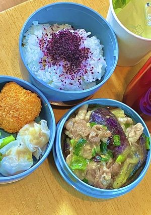 豚バラ麻婆なす！^_^ タロの弁当127-レシピのメイン写真