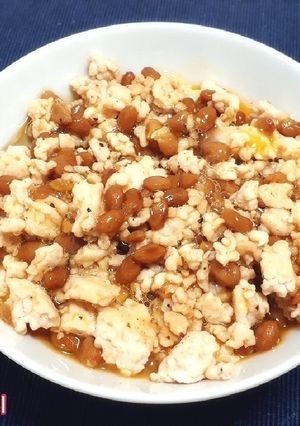 タンパク質50g!鶏ひき肉で納豆ご飯風-レシピのメイン写真