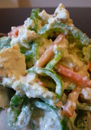 ピーマンとお豆腐のゴママヨサラダ-レシピのメイン写真