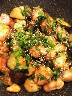 鶏もも肉と茄子のポン酢炒め-レシピのメイン写真