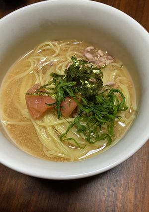 和風たらこ　スープパスタ-レシピのメイン写真