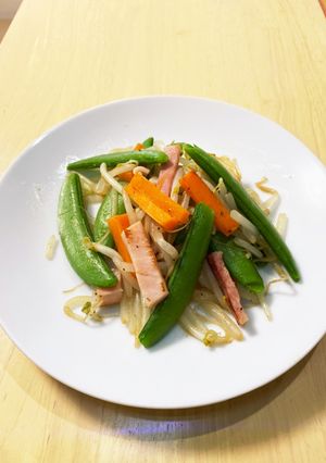 スナップえんどう豆ともやしソテー-レシピのメイン写真