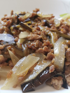新玉ねぎとナスのひき肉炒め-レシピのメイン写真