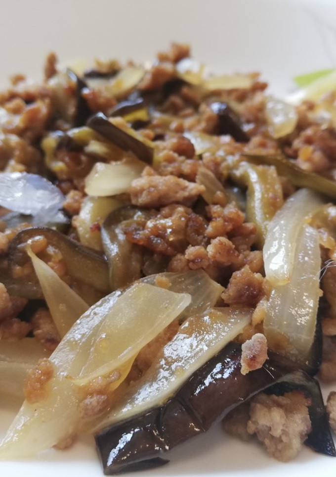 新玉ねぎとナスのひき肉炒め-レシピのメイン写真