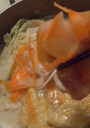 簡単！リボン野菜の豆乳ぽんしゃぶ鍋★-レシピのメイン写真