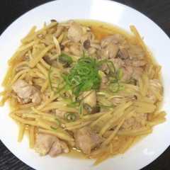 รูปของ ポリ袋で簡単たけのこて鶏肉の炒め物風