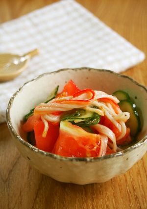 トマト・胡瓜・カニカマの酢の物♪-レシピのメイン写真