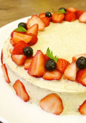 砂糖なし☆いちごのデコレーションケーキ-レシピのメイン写真