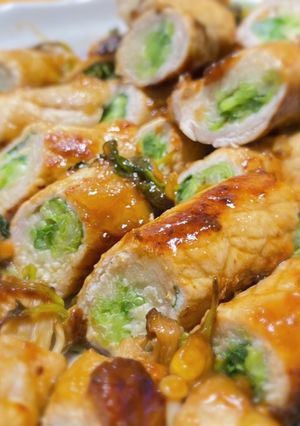 絶品!豚肉の野菜巻き 照り焼き-レシピのメイン写真