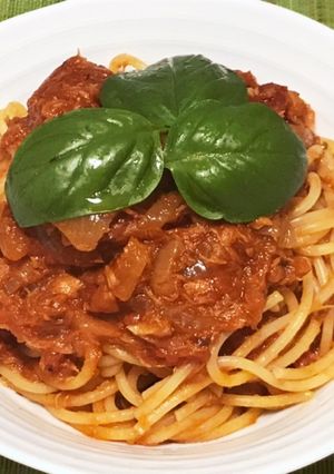 簡単コク旨！トマトツナソースのパスタ-レシピのメイン写真