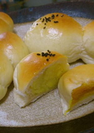 秋の味覚★サツマイモとカボチャの双子パン-レシピのメイン写真