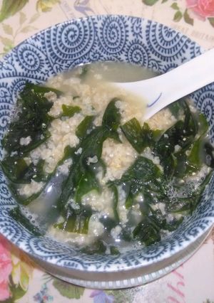 レンジで!オートミルの梅昆布茶粥-レシピのメイン写真