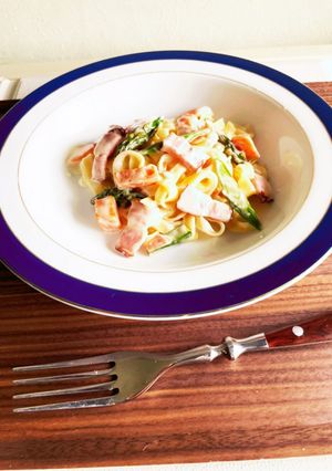 サーモンクリームパスタ-レシピのメイン写真