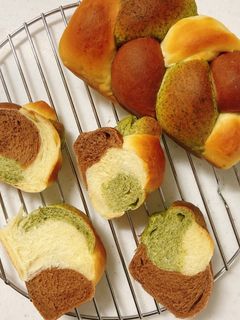 3色マーブルパン-レシピのメイン写真