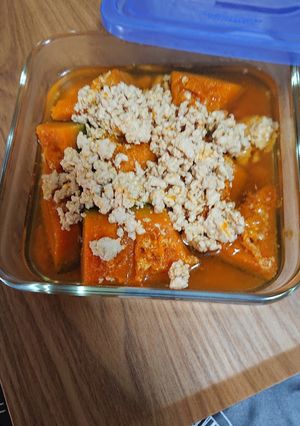 カボチャと鶏ひき肉の煮物。-レシピのメイン写真