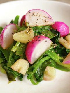 ごはんが進む☆ラディッシュと青菜の炒め物-レシピのメイン写真