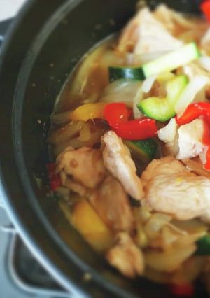 staub デ 鶏むね肉生姜焼風-レシピのメイン写真