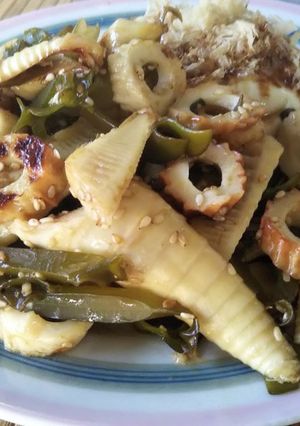 タケノコと茎ワカメの焼肉のたれ炒め☆-レシピのメイン写真