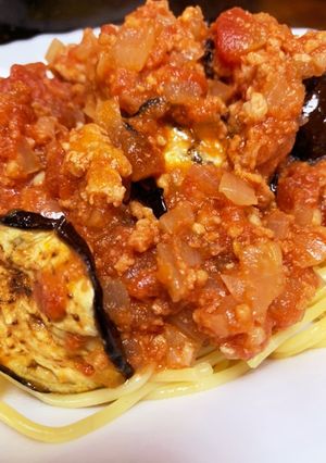 焼きナスのミートスパゲティ✨-レシピのメイン写真