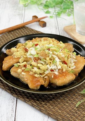 揚げずに油淋鶏風*むね肉の甘酢照り焼き*-レシピのメイン写真