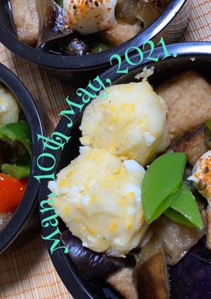 厚揚げの照焼丼弁当(じゃがたま団子)-レシピのメイン写真