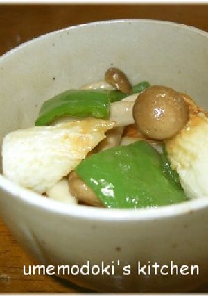 ピーマンとシメジと竹輪の昆布茶炒め-レシピのメイン写真