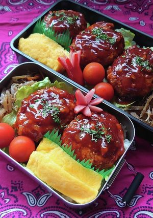 ❜21/5/10 ハンバーグのっけ弁当-レシピのメイン写真