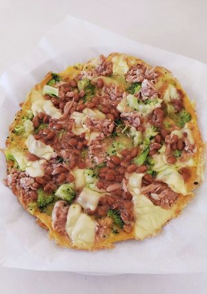 納豆とチーズのオープンオムレツ-レシピのメイン写真
