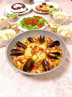 お夕飯♡パエリア♡5月9日日曜日♡母の日-レシピのメイン写真