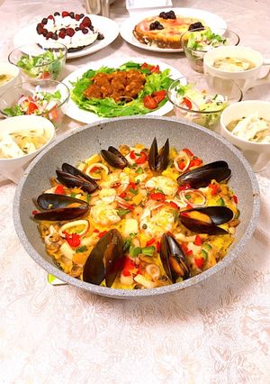 お夕飯♡パエリア♡5月9日日曜日♡母の日-レシピのメイン写真