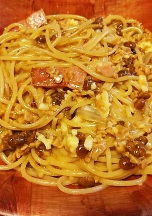 納豆カルボナーラ　-レシピのメイン写真