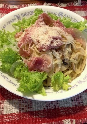生ハムキノコパスタ-レシピのメイン写真