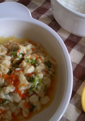 離乳食（野菜のふわふわ豆腐和え）-レシピのメイン写真